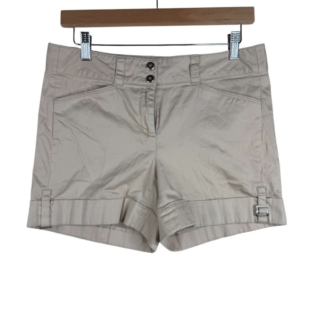 White House Black Market Women's Utility Style Cuff Shorts size 6 Tan